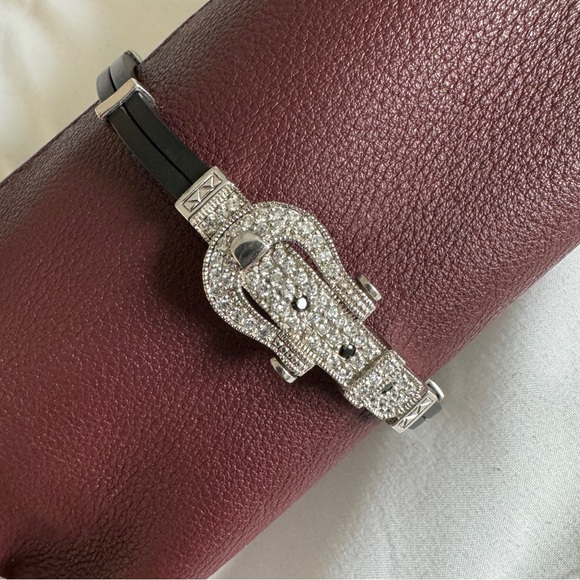 Cubic Zirconia & Sterling Silver Buckle Bracelet